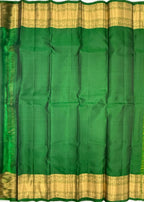 VSM534 - yellow with green color body , green color pallu , blouse.