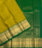 VSM534 - yellow with green color body , green color pallu , blouse.
