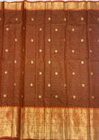 VSAS1410 - brown color body, orange color pallu , blouse.