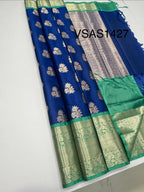 VSAS1427 - ink blue color body, pallu , blouse.