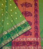 VSAS1436 - dual green color body, dual pink color pallu , blouse.