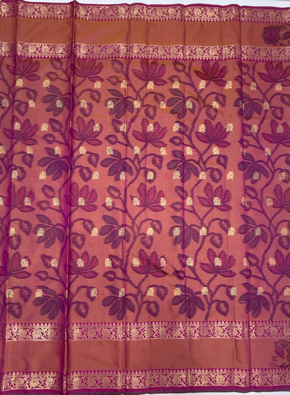 VSAS1436 - dual green color body, dual pink color pallu , blouse.