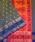 VSAS1442 - dual blue color body, pinkish orange color pallu , blouse.