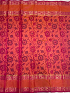 VSAS1442 - dual blue color body, pinkish orange color pallu , blouse.