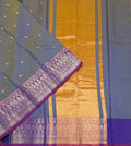 VSAS1479 - dual blue color body, pinkish orange color pallu , blouse.