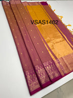 VSAS1482 - dual pink color body, pinkish orange color pallu , blouse.