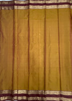 VSAS1485 - mehandi green color body, honey brown color pallu , blouse.