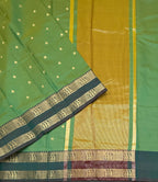 VSAS1486 - dual green color body, honey brown color pallu , blouse.