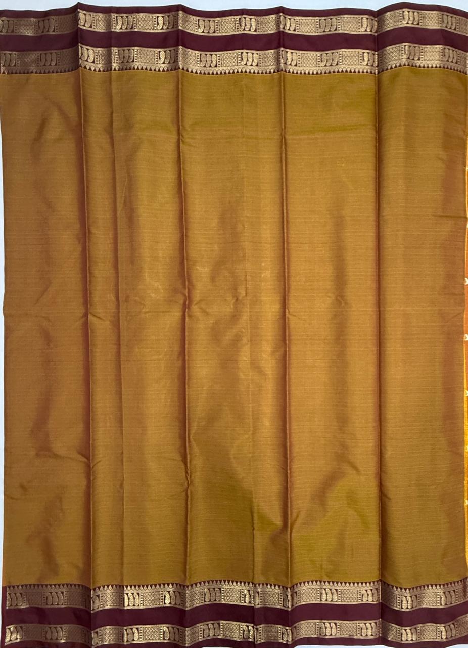 VSAS1487 - honey brown color body, pallu , blouse.