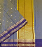 VSAS1488 - dual blue color body, honey brown color pallu , blouse.
