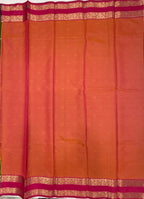 VSAS1494 - mehandi green color body, pinkish orange color pallu , blouse.