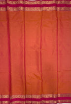 VSAS1495 - dual blue color body, pinkish orange color pallu , blouse.