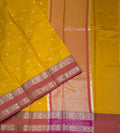VSAS1496 - yellow color body, pinkish orange color pallu , blouse.