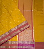 VSAS1496 - yellow color body, pinkish orange color pallu , blouse.