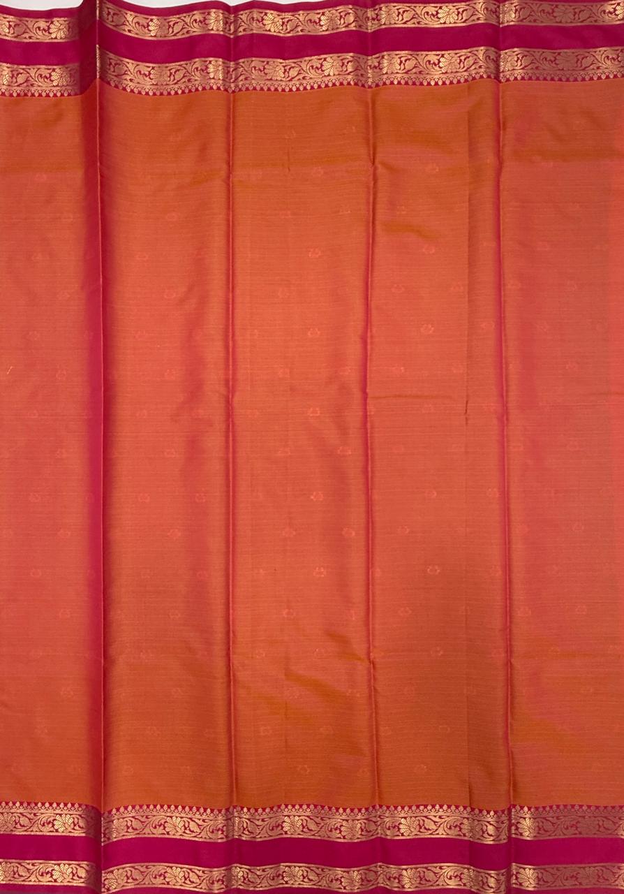 VSAS1498 - dual pink color body, pinkish orange color pallu , blouse.