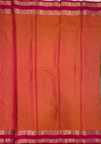 VSAS1499 - mehandi green color body, pinkish orange color pallu , blouse.