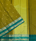 VSAS1501 - mehandi green color body, dual green color pallu , blouse.