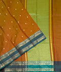 VSAS1502 - honey brown color body, dual green color pallu , blouse.