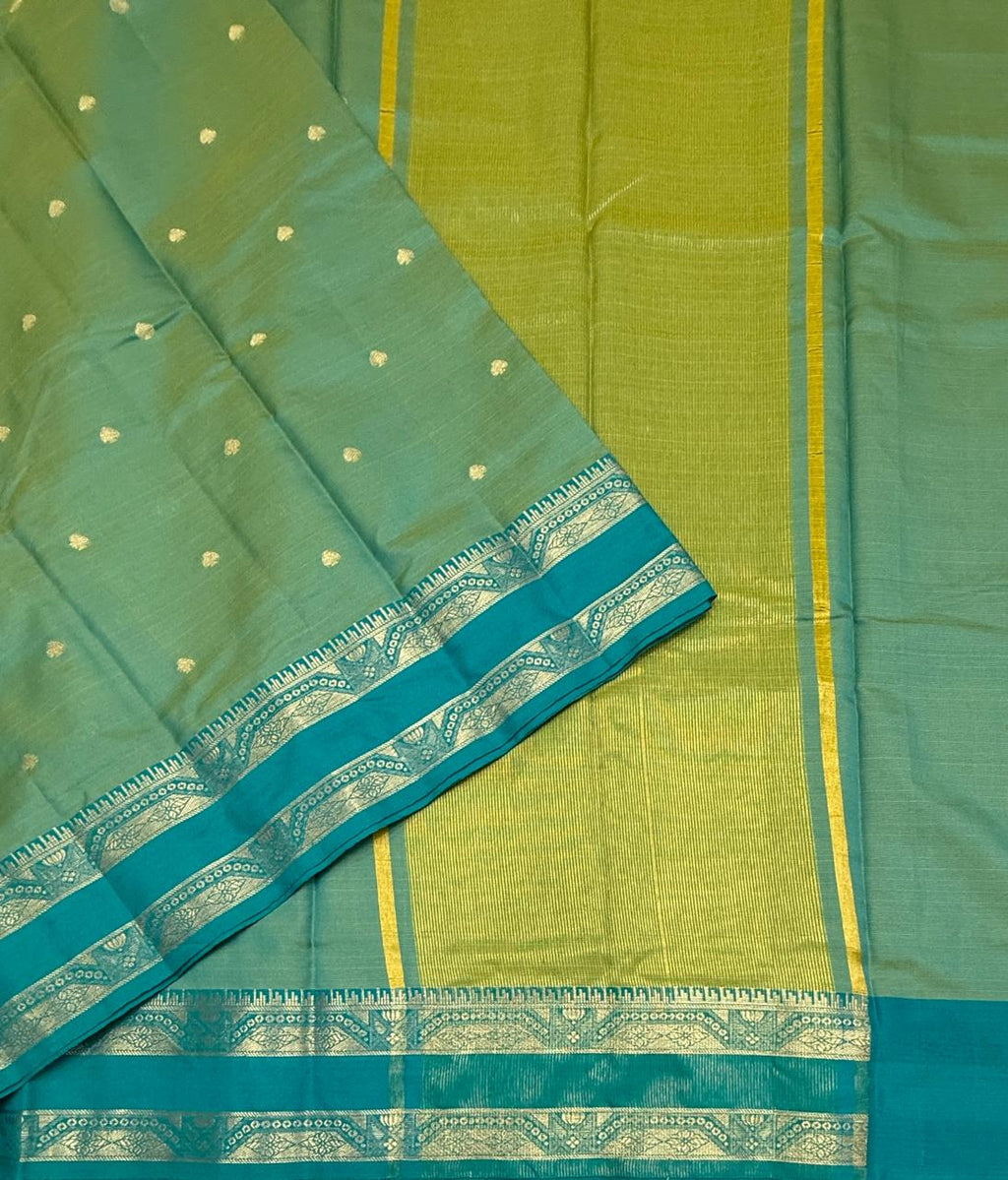VSAS1504 - dual green color body, pallu , blouse.