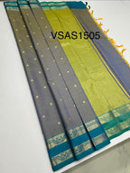 VSAS1505 - dual blue color body, dual green color pallu , blouse.