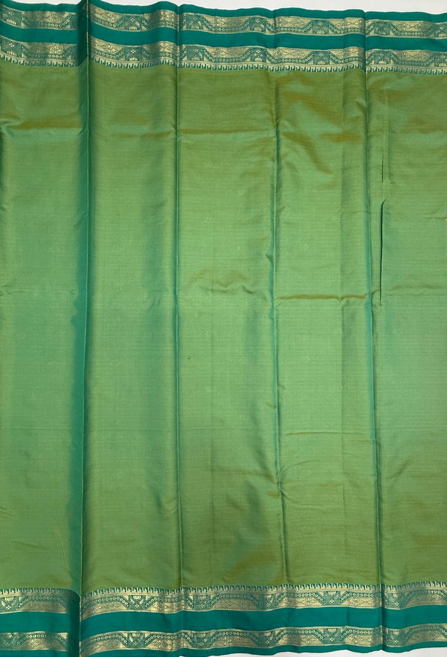 VSAS1505 - dual blue color body, dual green color pallu , blouse.