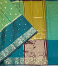 VSAS1506 - dual green color body, honey brown color pallu , blouse.