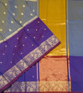VSAS1507 - dual blue with violet color body, pallu , blouse.