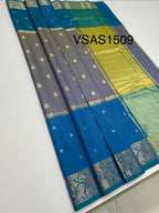 VSAS1509 - dual blue color body, pallu , blouse.
