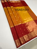 VSAS1511 - honey with red color body, pallu , blouse.