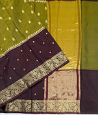 VSAS1512 - mehandi green with brown color body, pallu , blouse.
