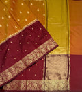 VSAS1513 - honey with maroon color body, pallu , blouse.