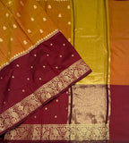 VSAS1513 - honey with maroon color body, pallu , blouse.