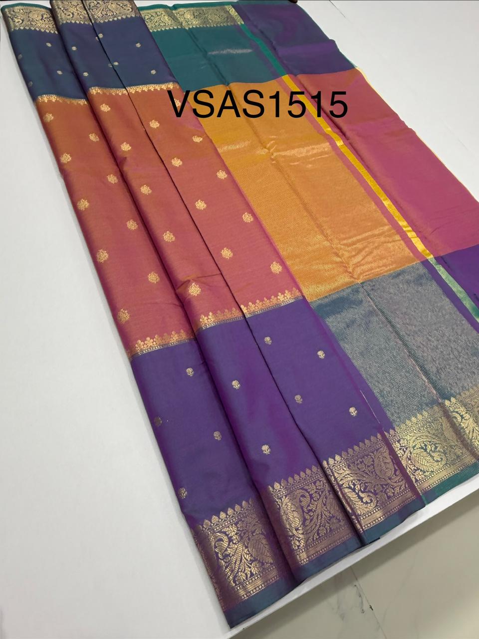 VSAS1515 - dual pink with violet color body, pallu , blouse.