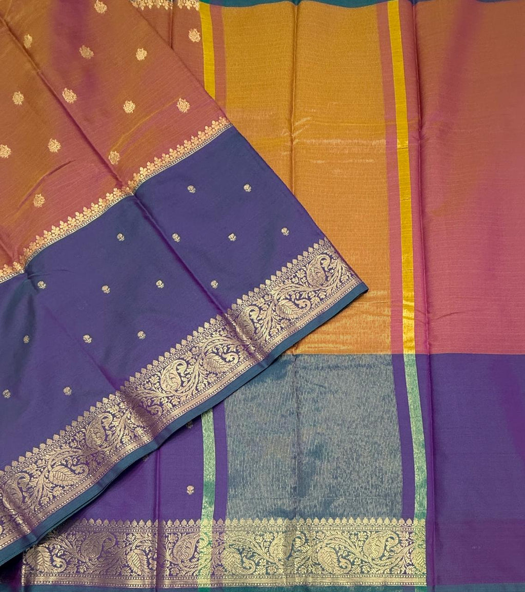 VSAS1515 - dual pink with violet color body, pallu , blouse.