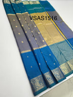 VSAS1516 - dual blue color body, pallu , blouse.