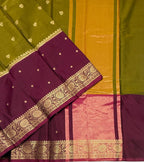 VSAS1520 - mehandi green with purple color body, pallu , blouse.
