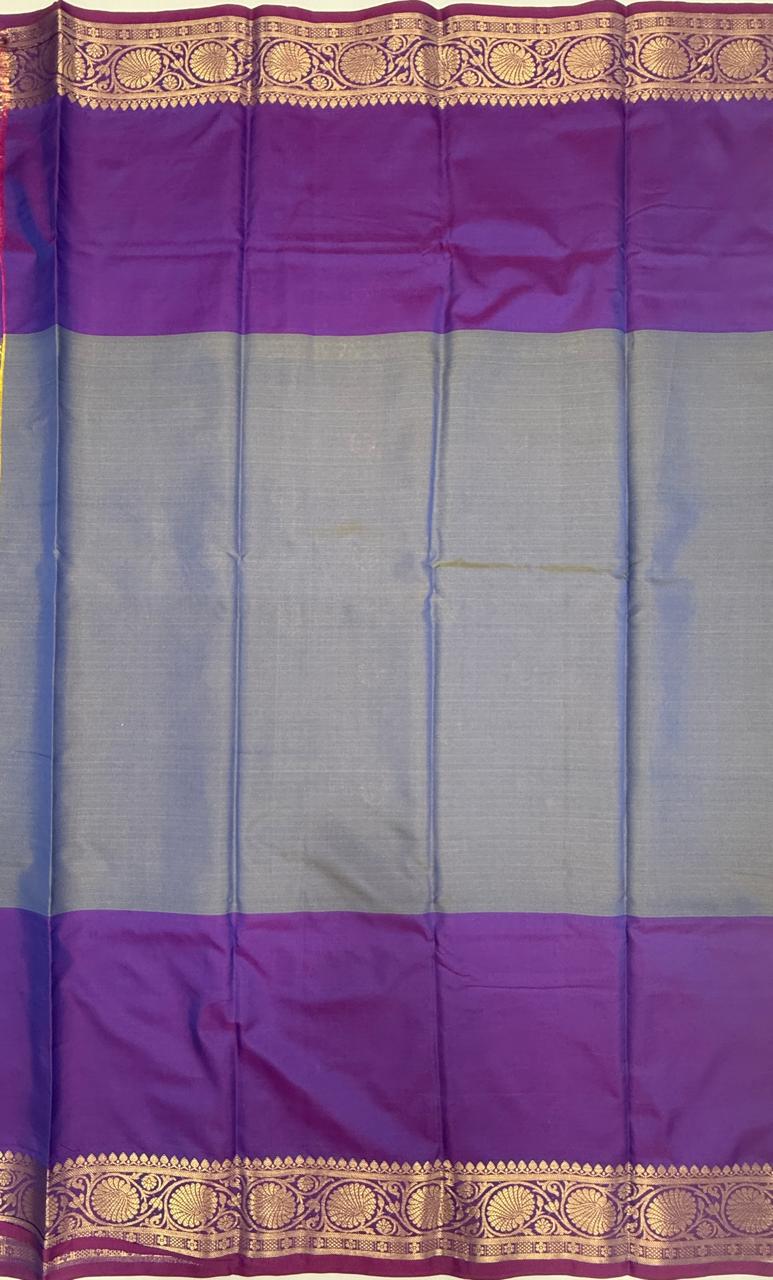 VSAS1521 - dual blue with violet color body, pallu , blouse.