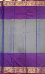 VSAS1521 - dual blue with violet color body, pallu , blouse.