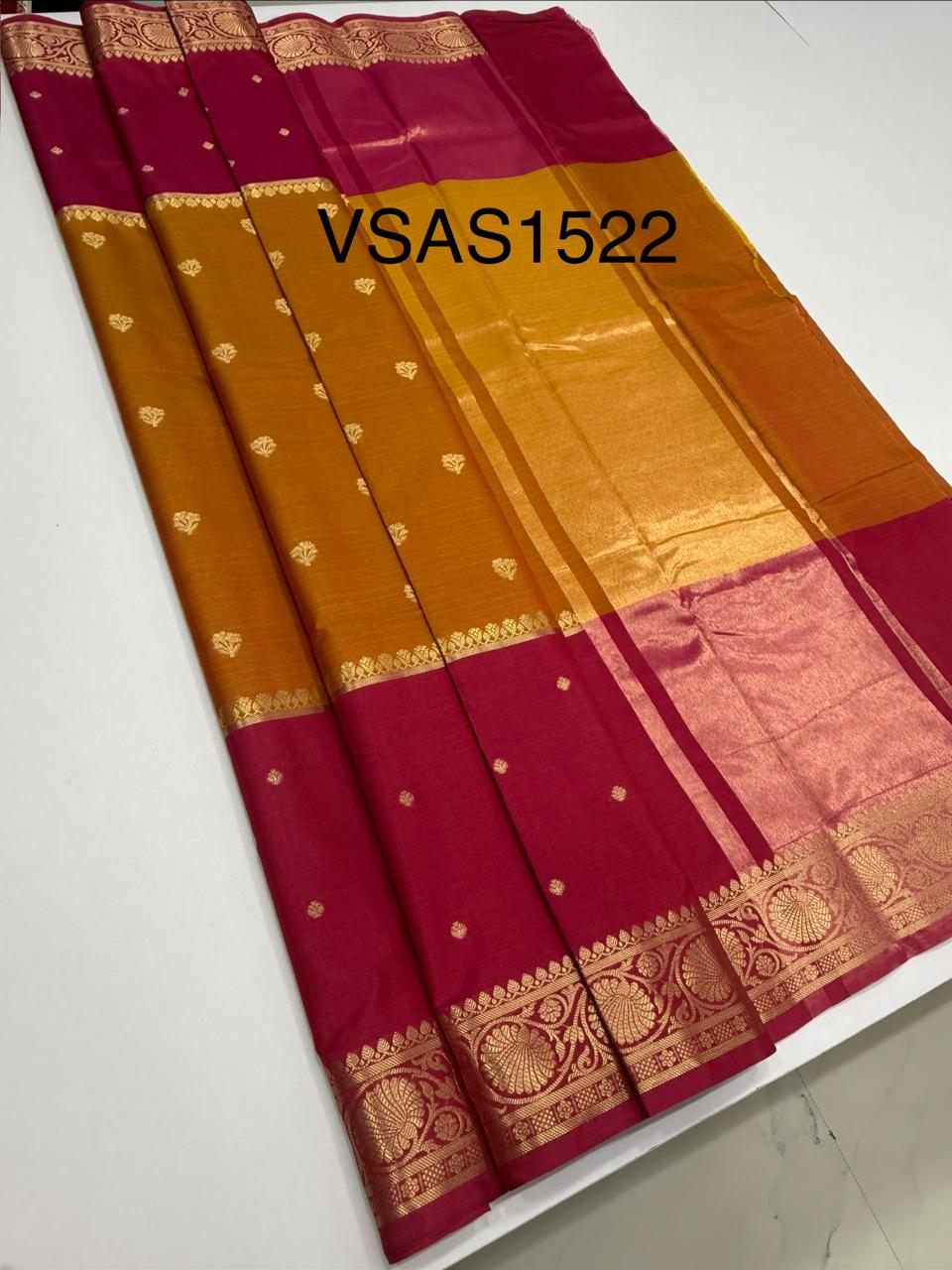 VSAS1522 - honey with rani pink color body, pallu , blouse.