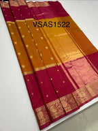 VSAS1522 - honey with rani pink color body, pallu , blouse.