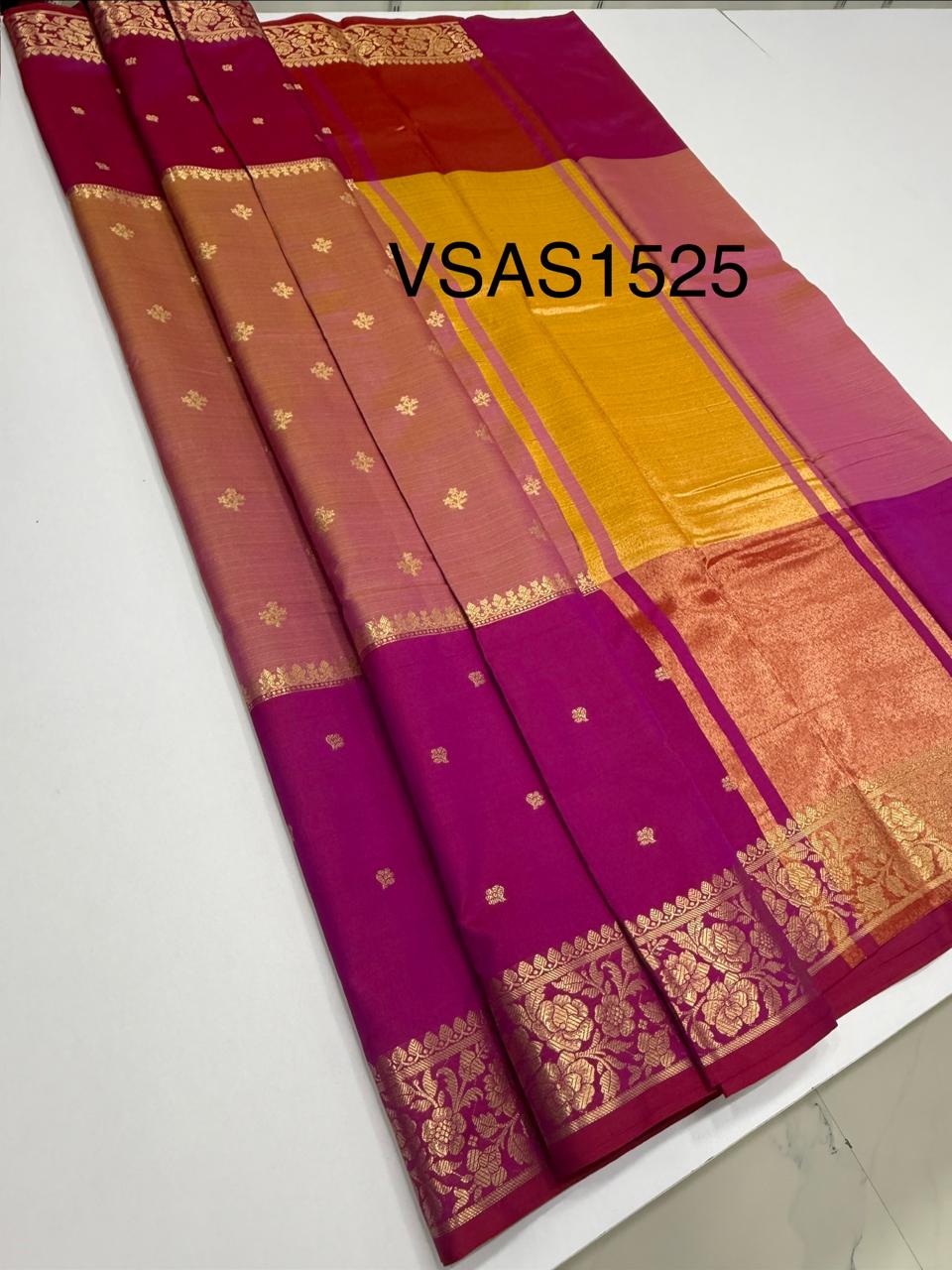 VSAS1525 - dual pink color body, pallu , blouse.