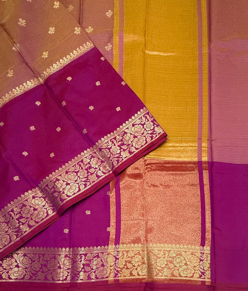 VSAS1525 - dual pink color body, pallu , blouse.