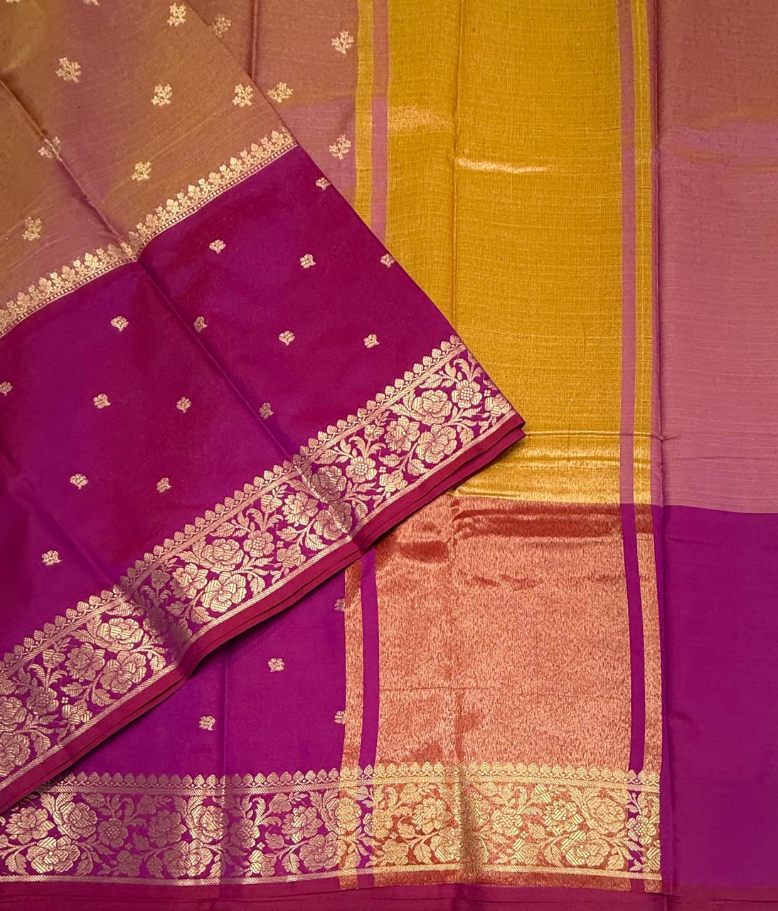 VSAS1525 - dual pink color body, pallu , blouse.
