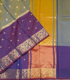 VSAS1527 - dual blue with violet color body, pallu , blouse.