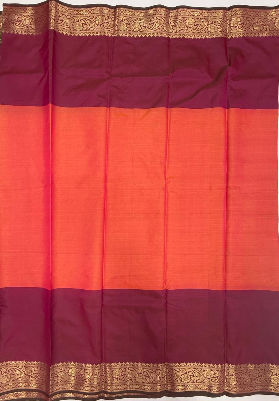VSAS1530 - pinkish orange color body, pallu , blouse.