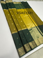 VSAS1531 - dual mehandi green color body, pallu , blouse.