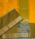 VSAS1532 - yellow with mehandi green color body, pallu , blouse.