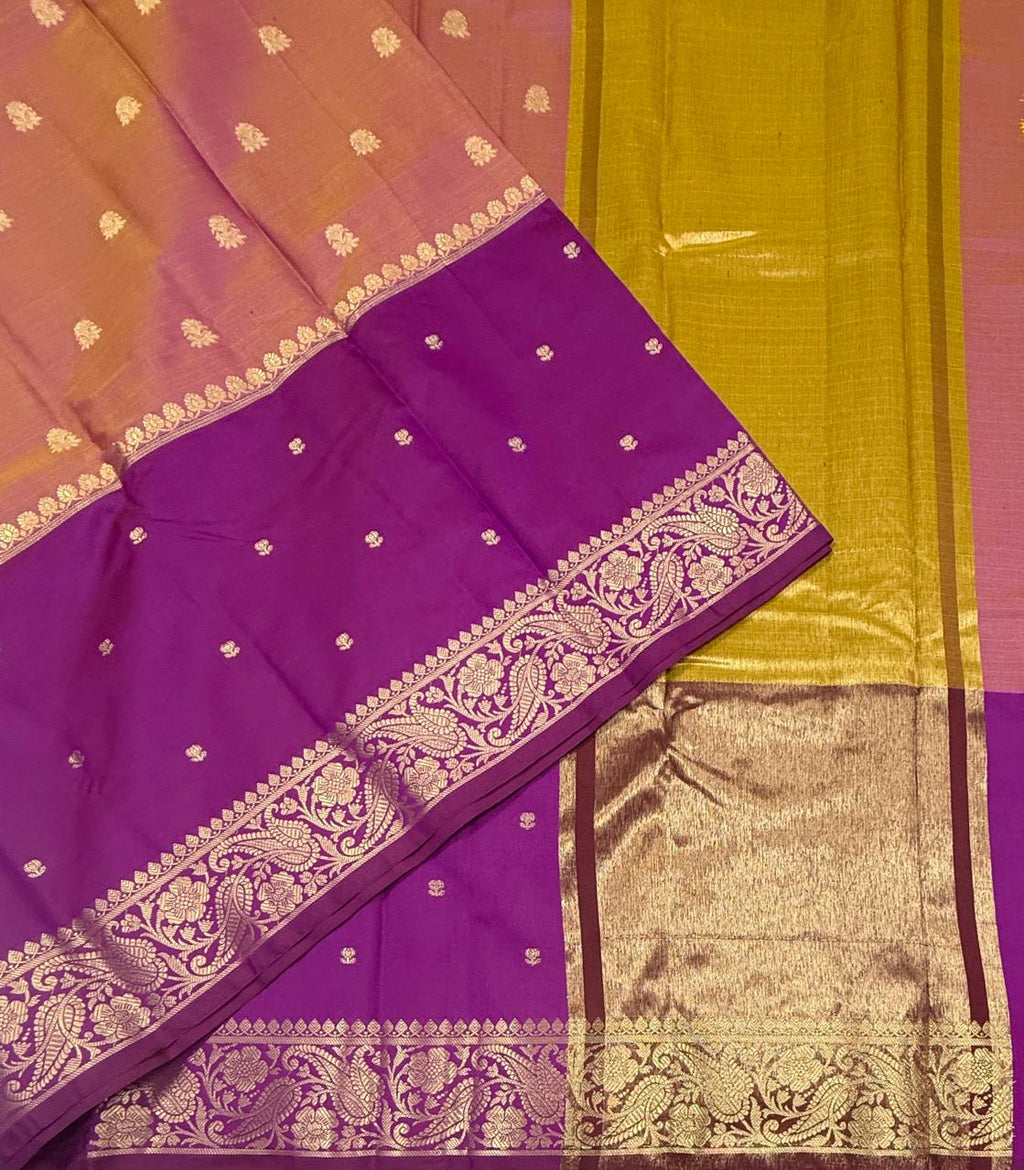 VSAS1535 - dual pink with violet color body, pallu , blouse.
