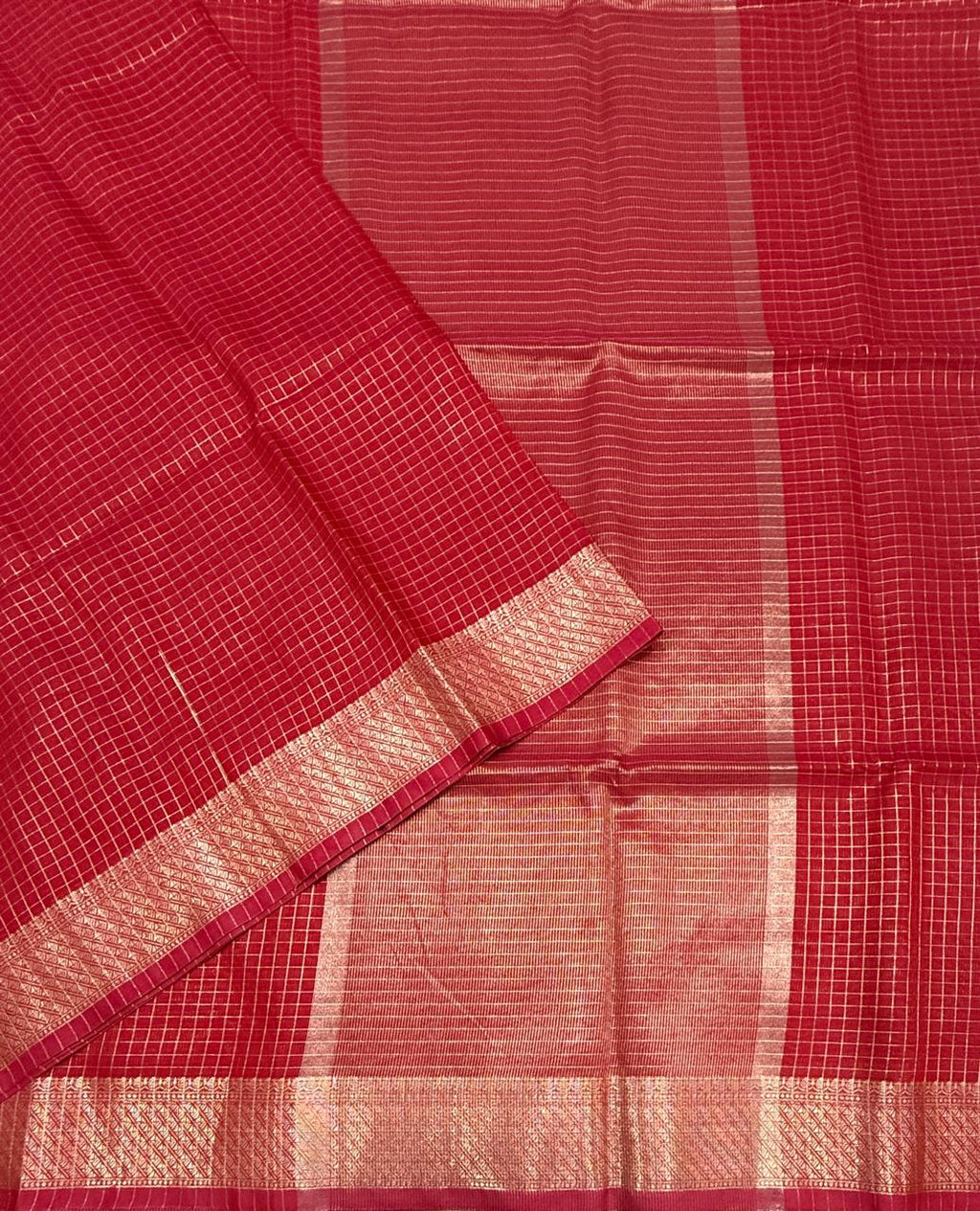 VSAS1541 - red with pink color body, pallu , blouse.