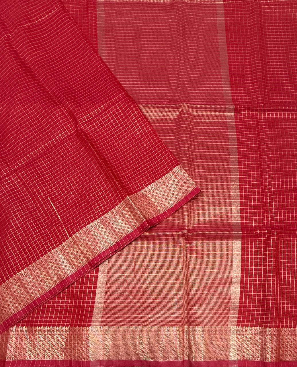 VSAS1541 - red with pink color body, pallu , blouse.